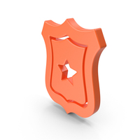Orange Police Badge Icon PNG & PSD Images