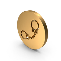 Gold Handcuffs Icon PNG & PSD Images