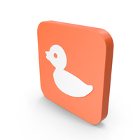 Orange & White Square Bird Icon PNG & PSD Images