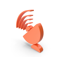 Orange Satellite Dish Icon PNG & PSD Images