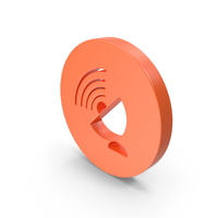 Orange Round Satellite Dish Icon PNG & PSD Images