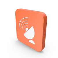 Orange & White Square Satellite Dish Icon PNG & PSD Images