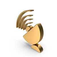 Gold Satellite Dish Icon PNG & PSD Images