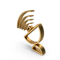 Gold Satellite Dish Icon PNG & PSD Images