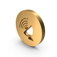 Gold Round Satellite Dish Icon PNG & PSD Images
