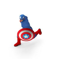 Comics Character Captain America Running Pose PNG & PSD Images