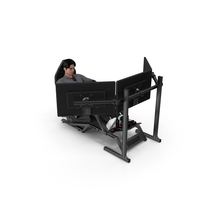 Man Sitting in a Racing Simulator Rig PNG & PSD Images