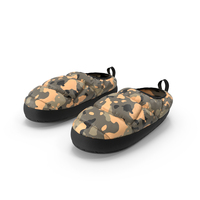 Khaki Down Slippers PNG & PSD Images