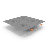 Recessed Modular Square 4 Light Luminaire Gray PNG & PSD Images