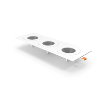 Rectangle Surface Mount 3 Light Luminaire White PNG & PSD Images