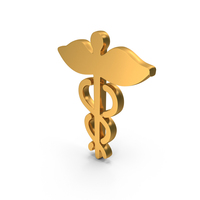 Gold Caduceus Healthcare Icon PNG & PSD Images