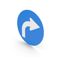 Turn Right Road Sign PNG & PSD Images