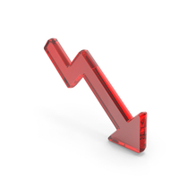 Glass Stock Market Loss Arrow Symbol PNG & PSD Images