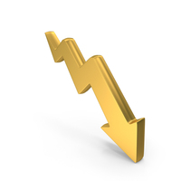 Gold Stock Market Loss Arrow Symbol PNG & PSD Images