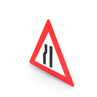Road Narrows From Left Side Sign PNG & PSD Images