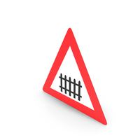 Austrian sign Level crossing with barriers ahead PNG & PSD Images