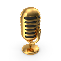 GOLD MICROPHONE ICON PNG & PSD Images