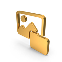 Gallery Archive Icon Gold PNG & PSD Images