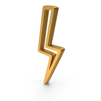 Lightning Strom Icon Gold PNG & PSD Images