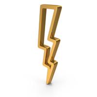 Lightning Strom Icon Gold PNG & PSD Images