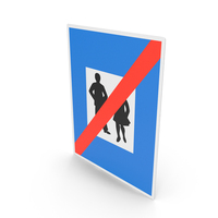 Austrian Sign End Of Pedestrian Zone PNG & PSD Images