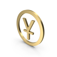 CHINESE YUAN CURRENCY SYMBOL GOLD PNG & PSD Images