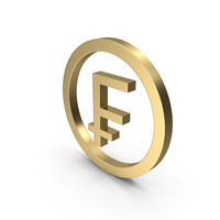 FRENCH FRANC CURRENCY SYMBOL GOLD PNG & PSD Images