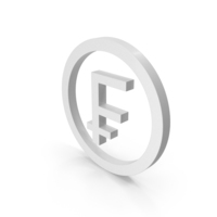 FRENCH FRANC CURRENCY SYMBOL WHITE PNG & PSD Images