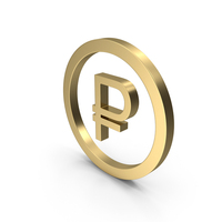 RUSSIAN RUBLE SYMBOL GOLD PNG & PSD Images