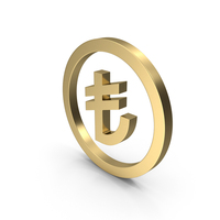 TURKISH LIRA SYMBOL GOLD PNG & PSD Images