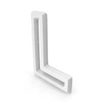 White Outline Letter L PNG & PSD Images