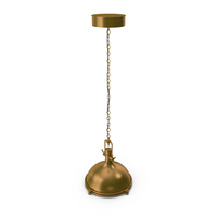 Retro Industrial Gold Pendant Lamp PNG & PSD Images