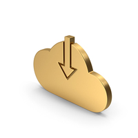 Gold Cloud Download Symbol PNG & PSD Images