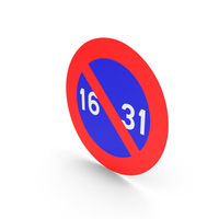 Belgian Sign Parking Forbidden 16-31 PNG & PSD Images