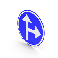 Belgian Sign Go Straight Or Turn Right PNG & PSD Images