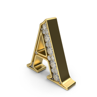 Gold With Diamonds Letter A PNG & PSD Images