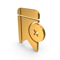 Gold Remove Bookmark Icon PNG & PSD Images