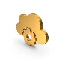 Gold Cloud Gear Setting Icon PNG & PSD Images