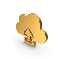 Gold Cloud Upload Icon PNG & PSD Images