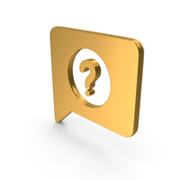 Gold Comment With Question Mark Icon PNG & PSD Images