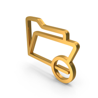 Gold Remove Folder Icon PNG & PSD Images