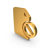 Gold Disabled Document Icon PNG & PSD Images
