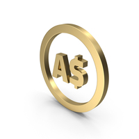 Gold Australian Dollar Icon PNG & PSD Images