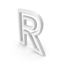 White Outline Letter R PNG & PSD Images