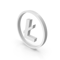 Litecoin White Icon PNG & PSD Images