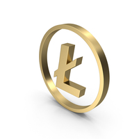 Gold Litecoin Symbol PNG & PSD Images