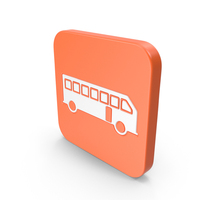 Orange & White Square Bus Icon PNG & PSD Images