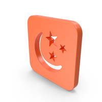 Orange Square Moon And Stars Icon PNG & PSD Images