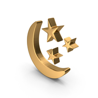 Gold Moon And Stars Icon PNG & PSD Images