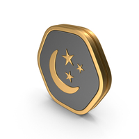 Hexagonal Moon And Stars Icon PNG & PSD Images